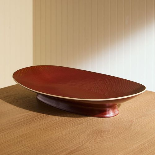 Plateau de table en grès cérame - Marcus Samuelsson - West Elm - rouge