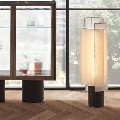 Lampe de table - RIO - punt mobles - de sol / en laiton / en tissu