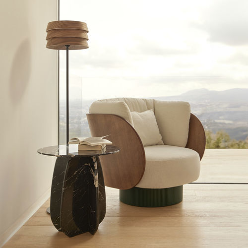 Fauteuil contemporain - DUNE - punt mobles - en tissu / en bois / avec coussin amovible