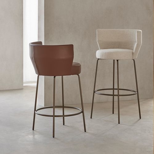 Chaise de bar contemporaine - SEN214 - punt mobles - d'intérieur / en tissu / en cuir
