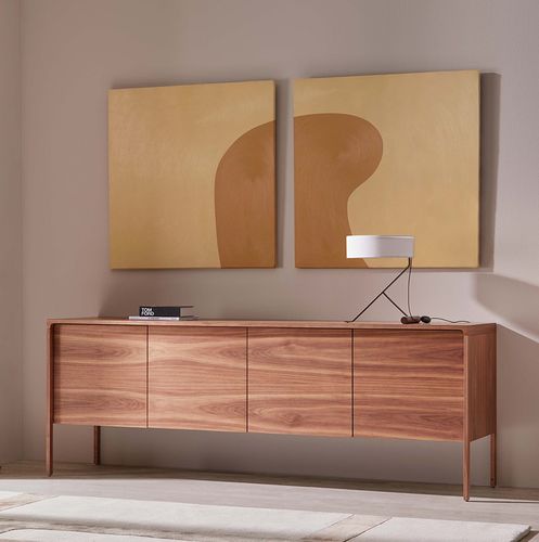 Buffet contemporain - TACTILE - punt mobles - en bois laqué / en chêne / en noyer