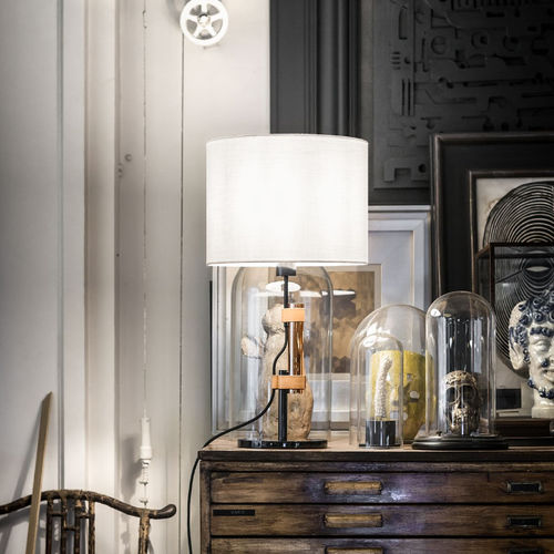 Lampe de table - FRANK  - METALARTE - en nickel / en cuivre / en tissu