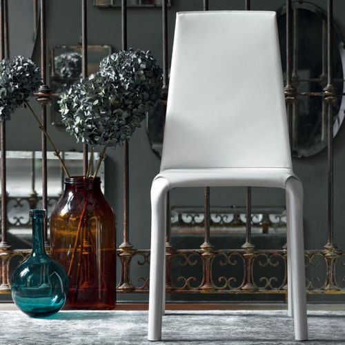 Chaise contemporaine - ALICE - BONTEMPI CASA - d'intérieur / en cuir / avec piètement en métal