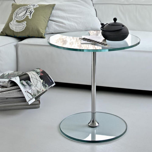 Table d'appoint contemporaine - SIRT  - BONTEMPI CASA - en verre / en métal laqué / ronde