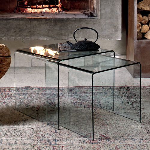 Table basse contemporaine - IGLOO - BONTEMPI CASA - en cristal / en verre bombé / avec piètement en cristal