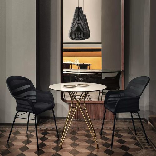 Table contemporaine - VINCENT - BONTEMPI CASA - en métal / en métal laqué / en chêne
