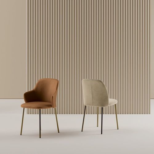 Chaise contemporaine - VIVIAN - BONTEMPI CASA - d'intérieur / en velours / en cuir