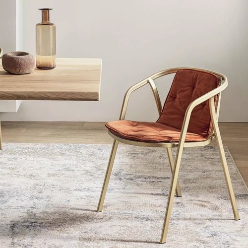 Chaise de jardin contemporaine - INES - BONTEMPI CASA - d'extérieur / en tissu / en métal laqué