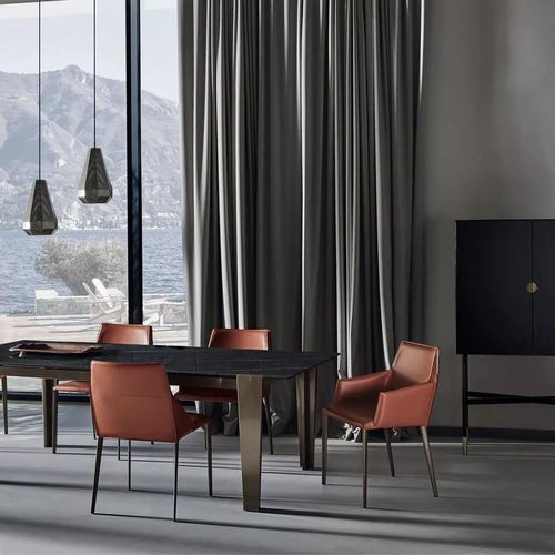Chaise de salle à manger contemporaine - SALLY - BONTEMPI CASA - d'intérieur / en cuir / en bois massif