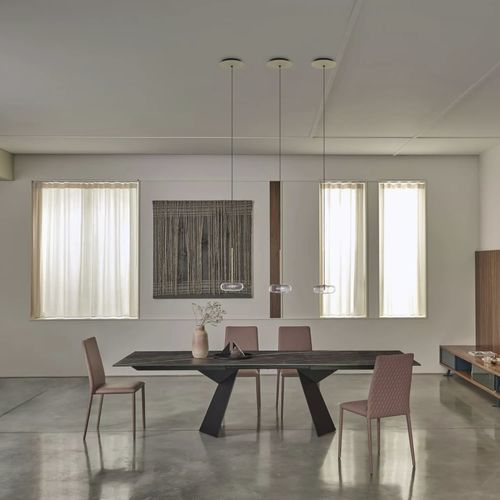 Table contemporaine - FIANDRE - BONTEMPI CASA - en bois massif / en bois laqué / en verre