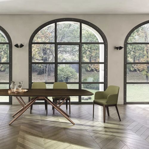 Chaise contemporaine - MARGOT - BONTEMPI CASA - d'intérieur / en bois massif / avec piètement en métal