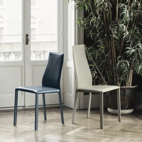 Chaise contemporaine - DALILA - BONTEMPI CASA - d'intérieur / en cuir / avec piètement en métal