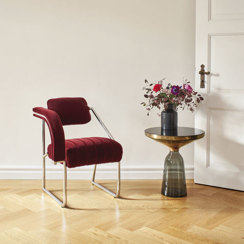 Fauteuil contemporain - NON CONFORMIST - CLASSICON - en tissu / en cuir / en acier chromé