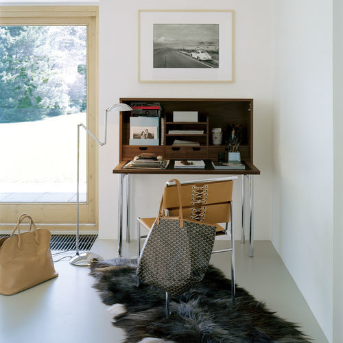 Meuble secrétaire contemporain - ORCUS  - CLASSICON - en noyer / en MDF / en cuir