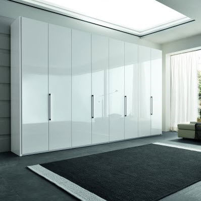 Armoire contemporaine - SLIM - VITTORIA - en bois / en bois laqué brillant / à portes battantes