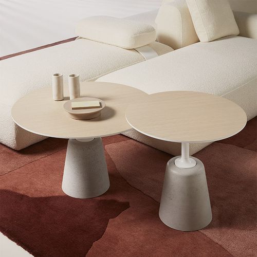 Table basse contemporaine - ROCK MINI - MDF Italia - en placage de bois / en MDF laqué / en bois laqué mat