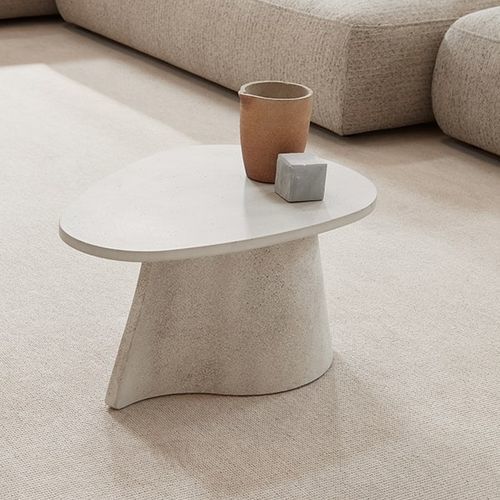 Table basse contemporaine - FOSSIL - MDF Italia - en ciment / avec piètement en ciment / piètement central