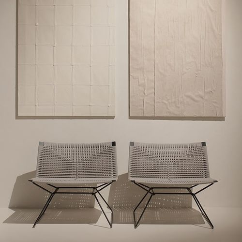 Fauteuil contemporain - NEIL TWIST  - MDF Italia - en corde / en acier peint / gris