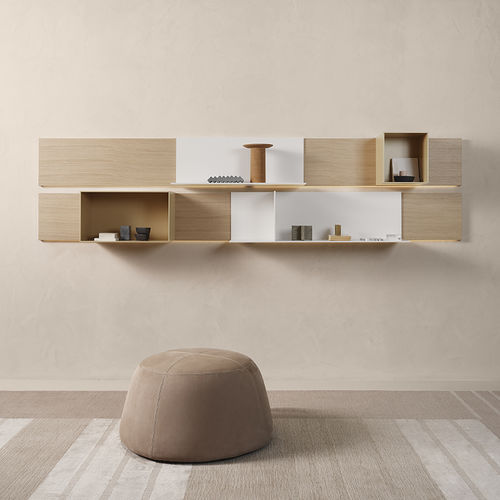 Pouf contemporain - FUJI - MDF Italia - en tissu / en cuir / rond