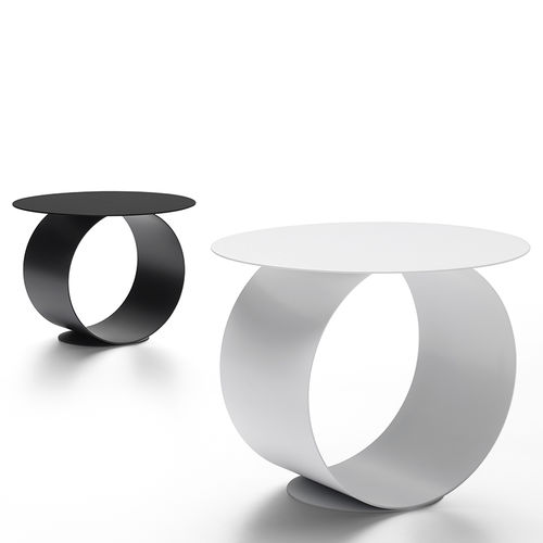 Table de chevet contemporaine - METODO - MDF Italia - en acier / avec piètement en acier / ronde