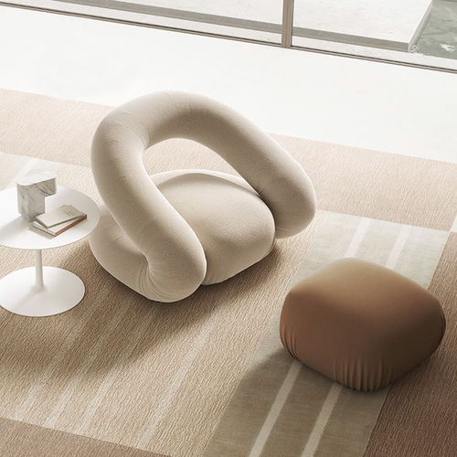 Fauteuil contemporain - PEGGY - MDF Italia - en tissu / en acier / gris