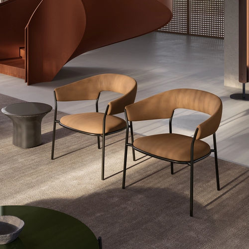 Fauteuil contemporain - ARCHIE - MDF Italia - en cuir / en tissu / en acier à revêtement par poudre