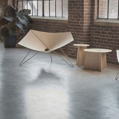 Fauteuil contemporain - PATKAU TWIST - Nienkamper - en contreplaqué / en métal / beige