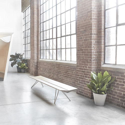 Banc contemporain - PATKAU  - Nienkamper - en bois massif / en acier inoxydable / sans dossier