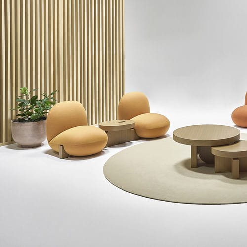 Fauteuil contemporain - BEAM  - Nienkamper - en tissu / bois / tapissé