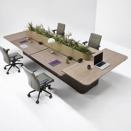 Table de conférence contemporaine - VOX® COMMUNITY - Nienkamper - en bois / avec piètement en bois / rectangulaire