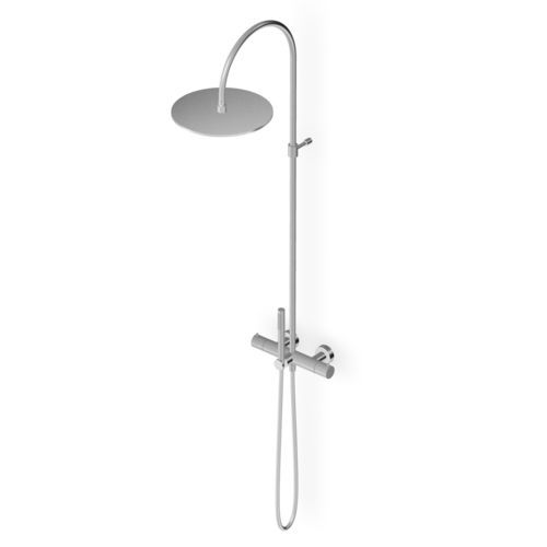 Colonne de douche en inox - ZHE758 series - ZUCCHETTI - murale / contemporaine / avec mitigeur