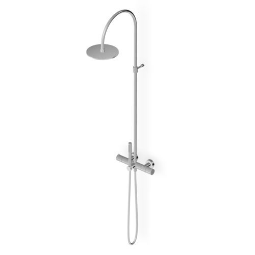 Colonne de douche en inox - ZHE763 series - ZUCCHETTI - murale / contemporaine / avec mitigeur