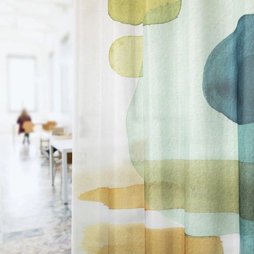 Voilage à motif - SWAN+PRINT   - Vescom - polyester FR / transparent / lavable
