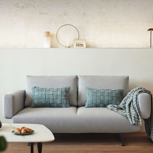 Canapé contemporain - NODAL  - CAPDELL - en tissu / en cuir / avec coussin amovible