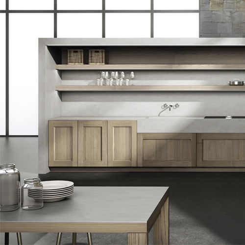 Cuisine contemporaine - TIMELESS CASTAÑER FERNOR - MUEBLES DOCA - en placage de bois / en verre / en pierre