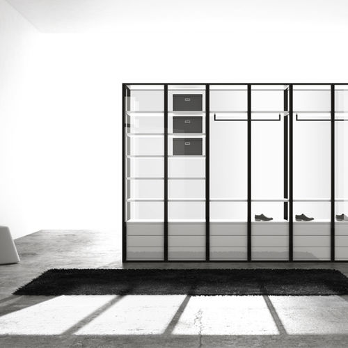 Armoire contemporaine - LEACH TRANSPARENTE  - MUEBLES DOCA - en bois laqué / en verre / en métal