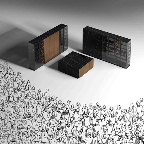 Cuisine contemporaine - DERIMADE NOGAL  - MUEBLES DOCA - en noyer / en verre / avec îlot