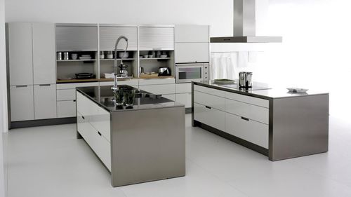 Cuisine contemporaine - MINOS - SANTOS - en MDF / en inox / avec îlot