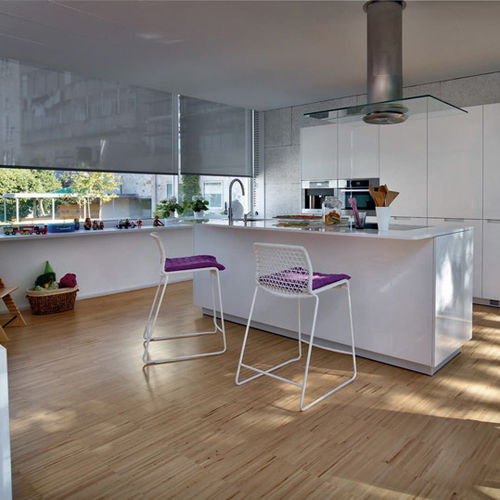 Cuisine contemporaine - MINOS - SANTOS - en MDF / avec îlot / avec poignée intégrée