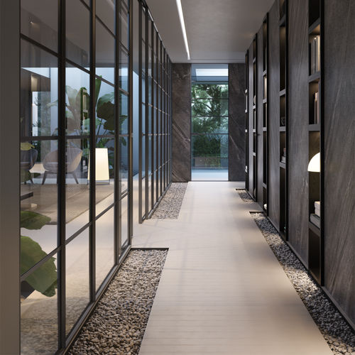 Porte d'intérieur - GLIKE - ANTE LINE 1VL - GIDEA - en verre / coulissante / contemporaine