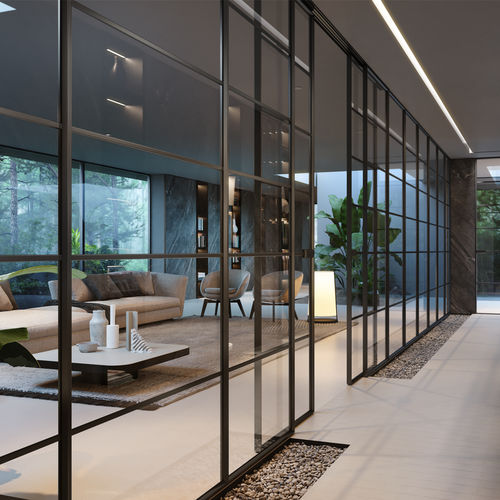 Porte d'intérieur - G-Like Line 1VL - GIDEA - en verre / en aluminium / coulissante