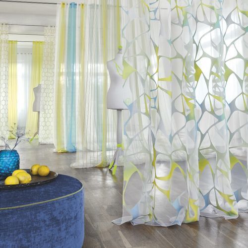 Voilage à motif géométrique - FANCY - JAB ANSTOETZ FABRICS - en viscose / en polyester / imprimé