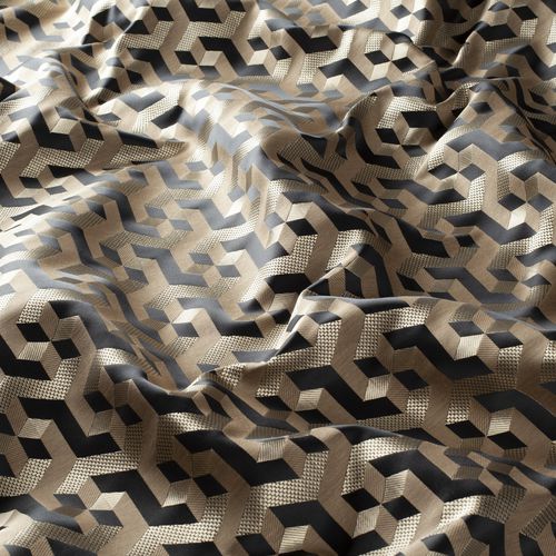 Tissu pour rideaux - MALACHIT - JAB ANSTOETZ FABRICS - à motif géométrique / en polyester / en coton