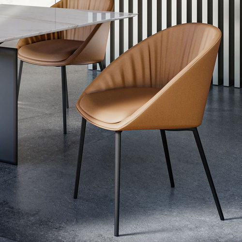 Chaise de salle à manger contemporaine - DAN - DRAENERT - d'intérieur / en tissu / en cuir