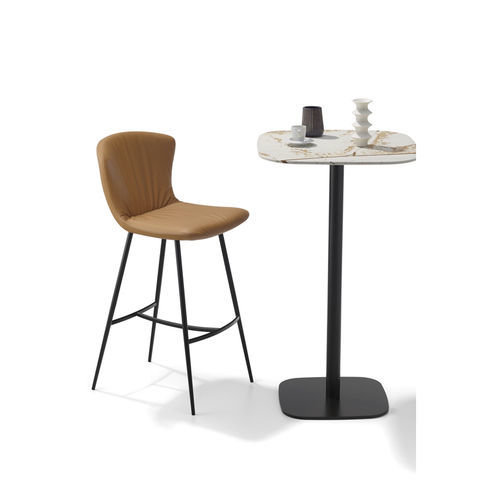 Table mange-debout contemporaine - LARGO  - DRAENERT - en bois / en marbre / avec piètement en métal