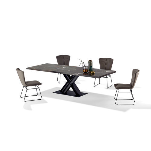 Table à manger design industriel - VICTOR - DRAENERT - en chêne / en noyer / en pierre naturelle