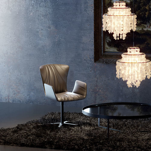Chaise contemporaine - DEXTER - DRAENERT - d'intérieur / en tissu / en cuir