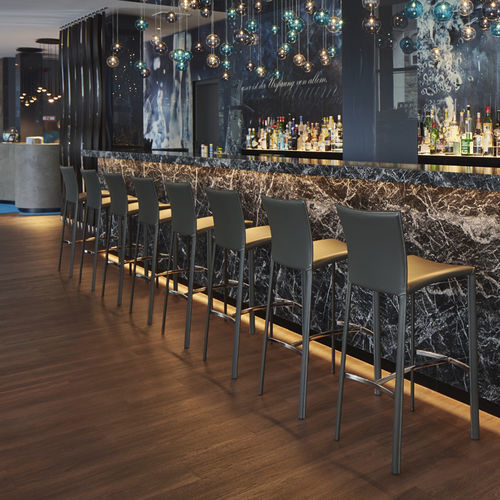 Chaise de bar contemporaine - NOBILE SOFT - DRAENERT - d'intérieur / en cuir / avec piètement en acier
