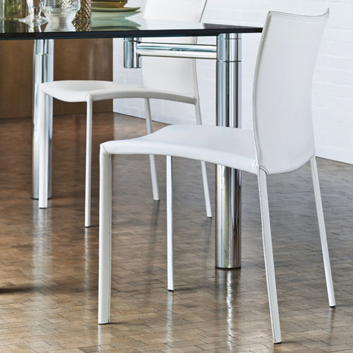 Chaise contemporaine - NOBILE - DRAENERT - d'intérieur / en cuir / avec piètement en métal