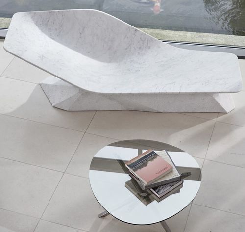 Chaise longue contemporaine - MARBLE WING - DRAENERT - en marbre / en marbre / blanche